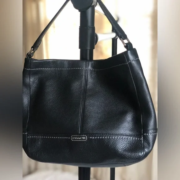Coach Black Pebbled Leather Hobo Shoulder Bag - Picture 2 of 14